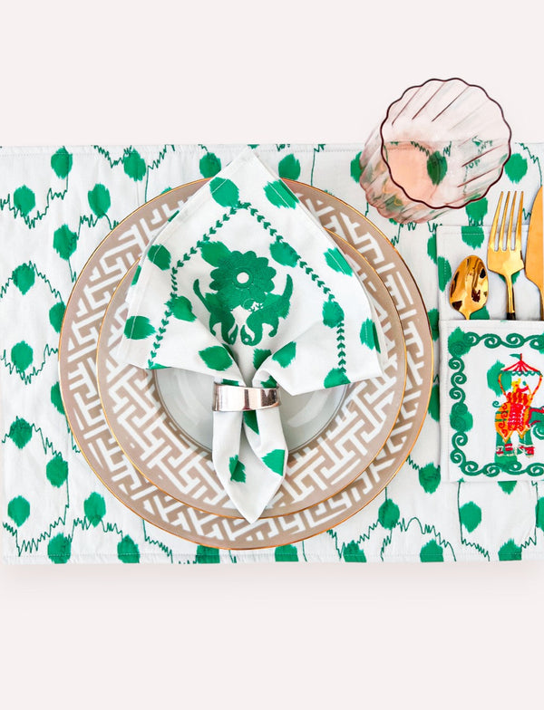 Placemat Dots Emerald