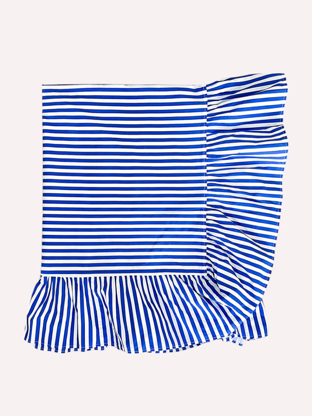 Table Cloth Blue Stripes  with Ruffle