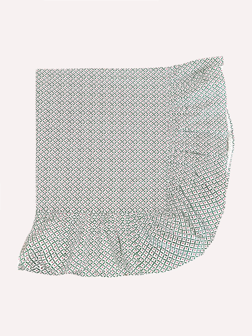 Table Cloth Dotty Emerald with Ruffle