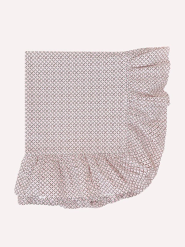 Table Cloth Dotty Mustard with Ruffle