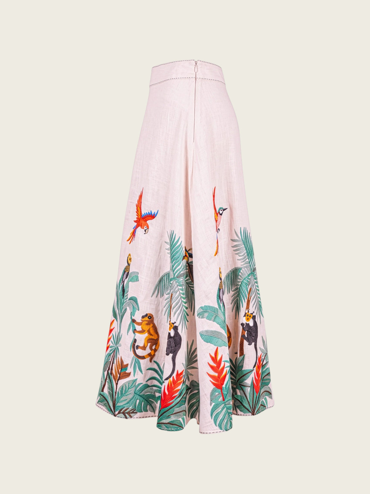 Lantana Skirt Brasil Embroidery on Blush Rose