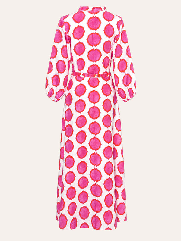 Marigold Dress Ikat Pink Orange