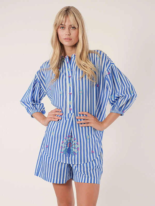 Sassafras Blouse Blue Stripes