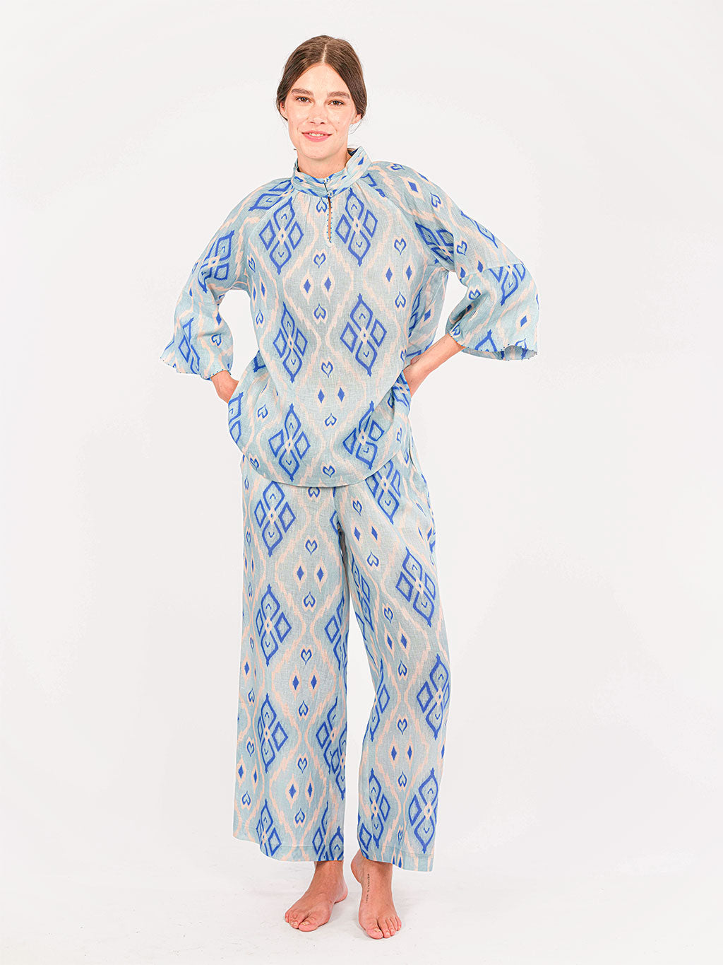 Fennel Pants Ikat Blue