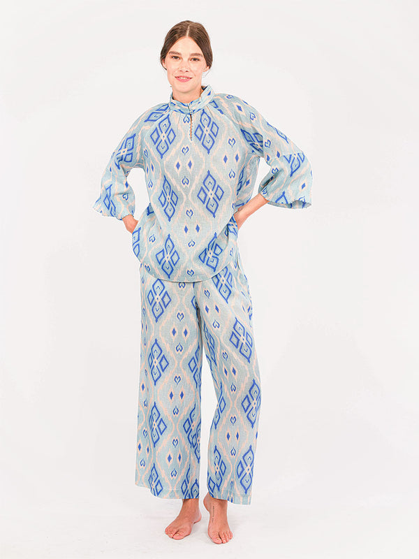 Fennel Pants Ikat Blue