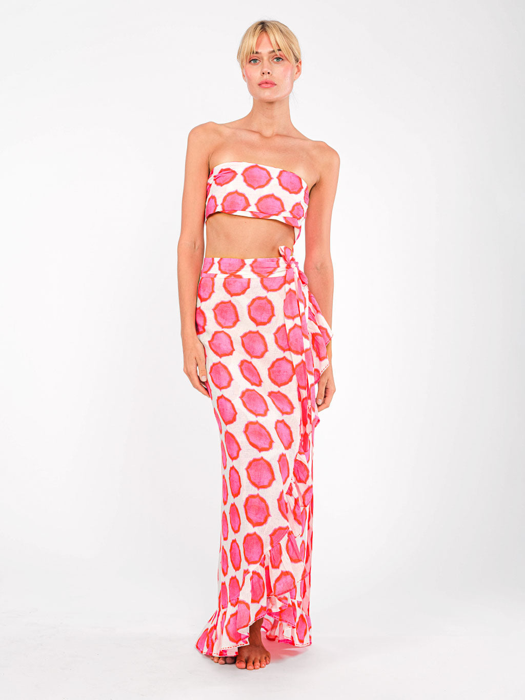 Mullein Skirt Ikat Pink Orange