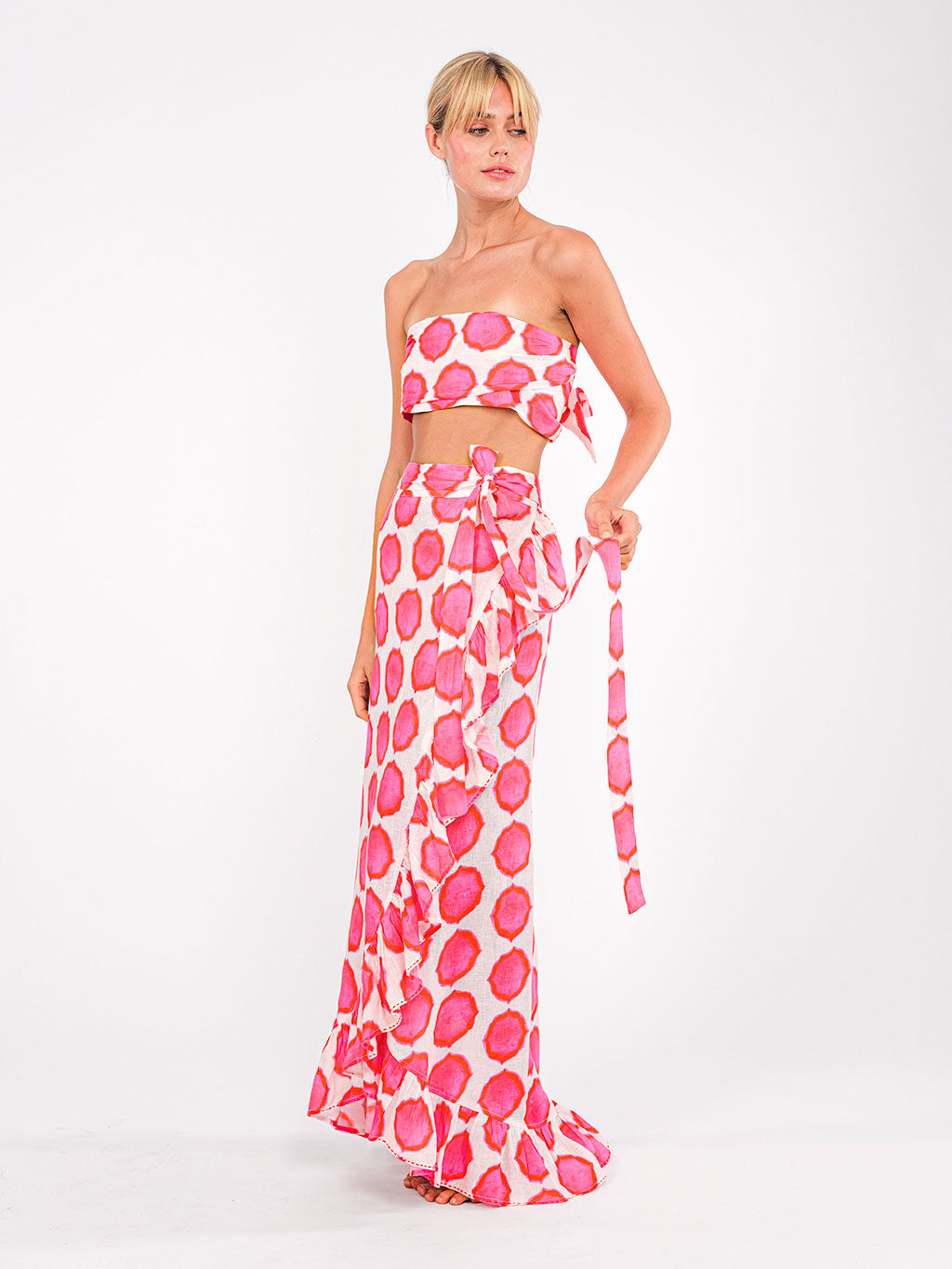 Scarf Belt Ikat Pink Orange