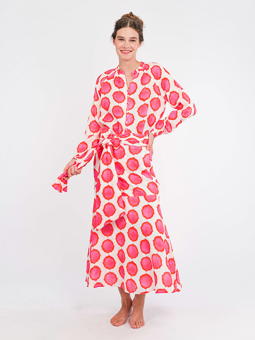 Scarf Belt Ikat Pink Orange