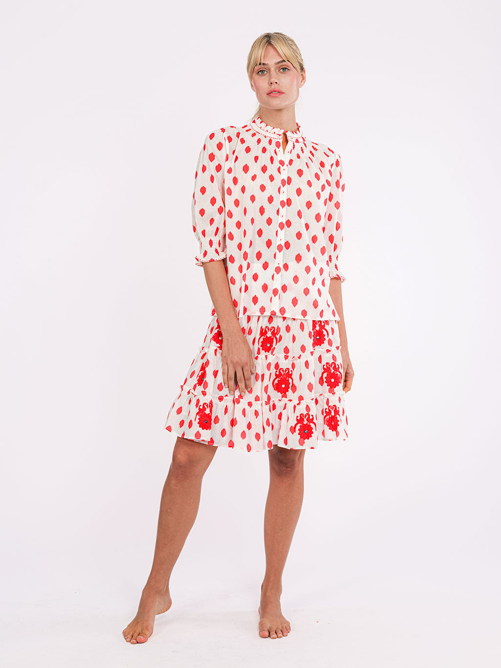 Bergamot Blouse Dots Red