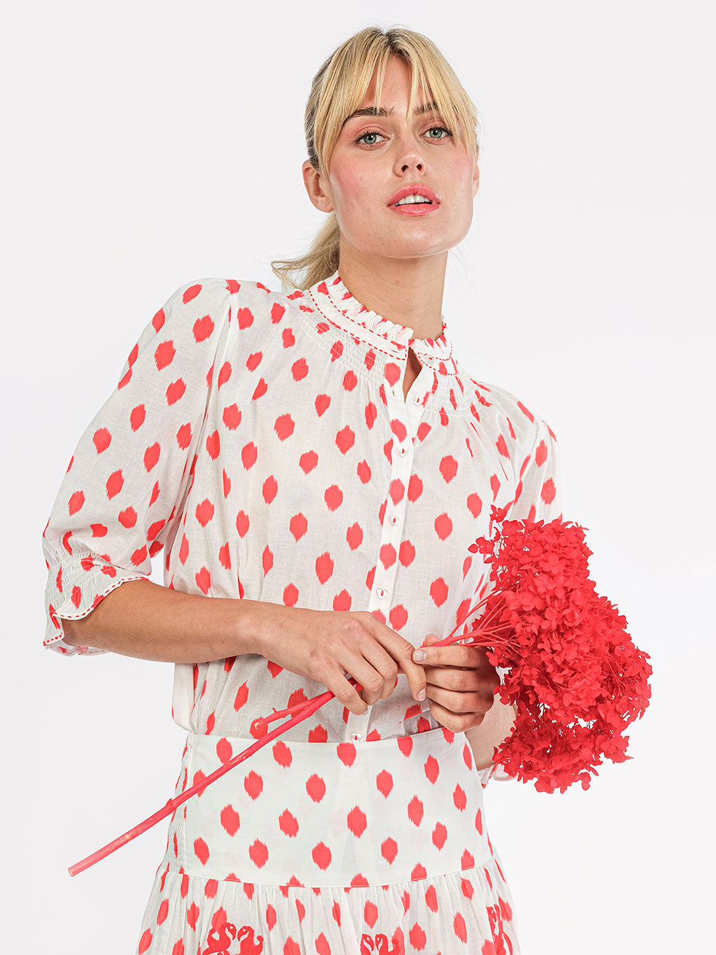 Bergamot Blouse Dots Red