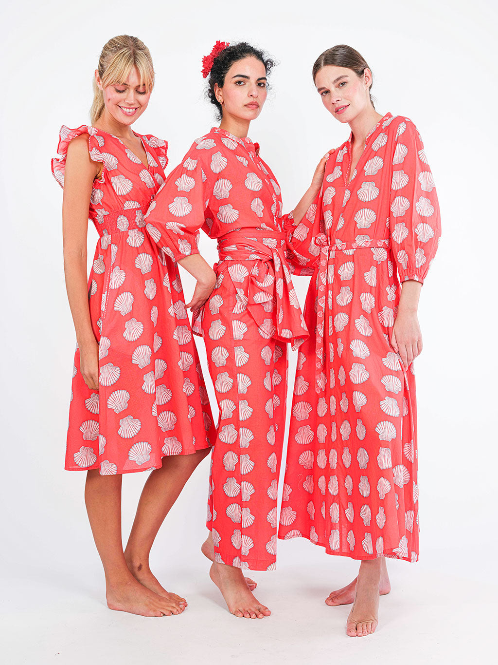 Scarf Belt Shells on Red