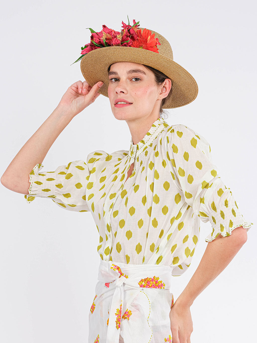 Bergamot Blouse Dots Green