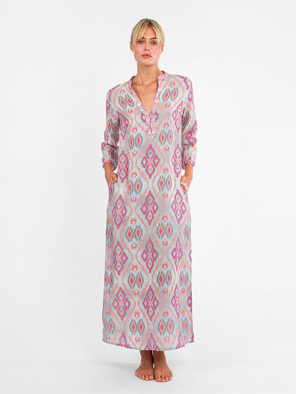 Sapphire Kaftan Long Ikat Sorbet