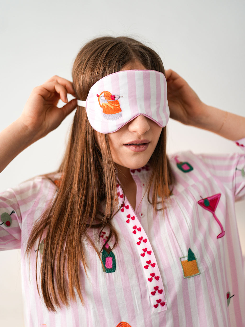 Happy Hour on Rose Stripes Sleep Mask