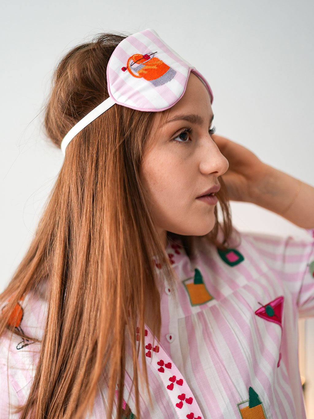 Happy Hour on Rose Stripes Sleep Mask