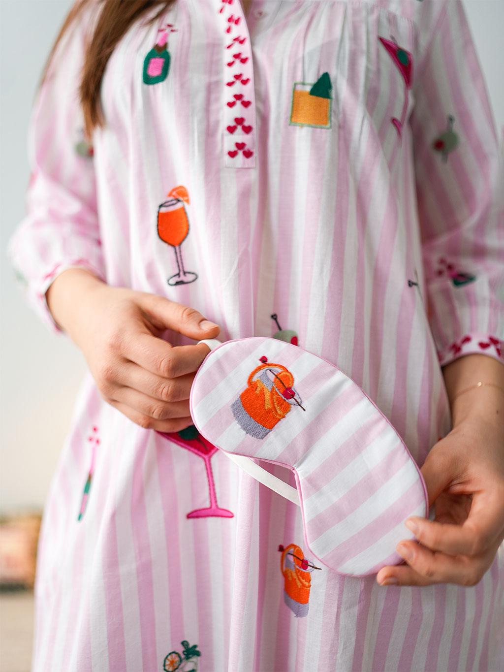 Happy Hour on Rose Stripes Sleep Mask