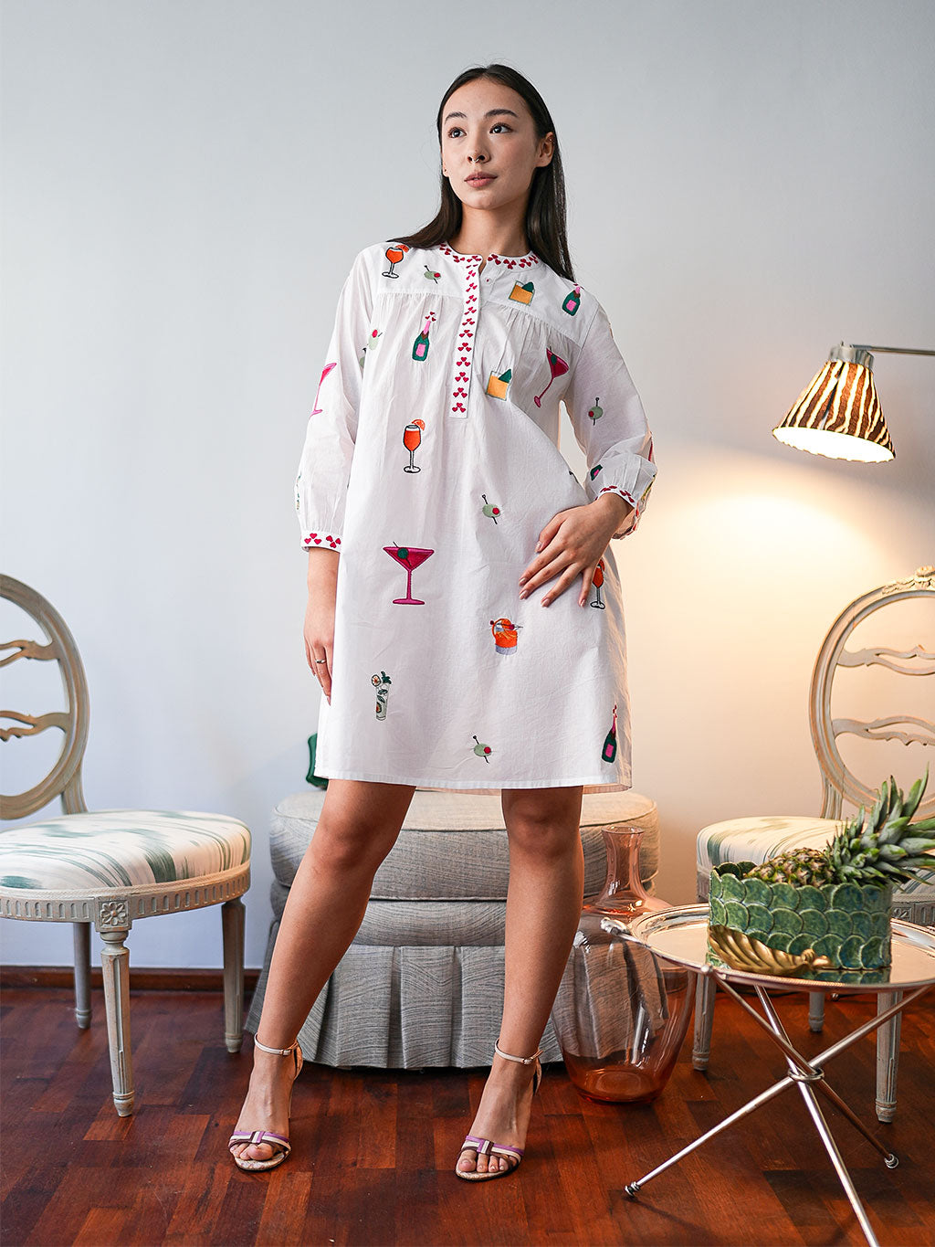 Happy Hour on White Nightgown