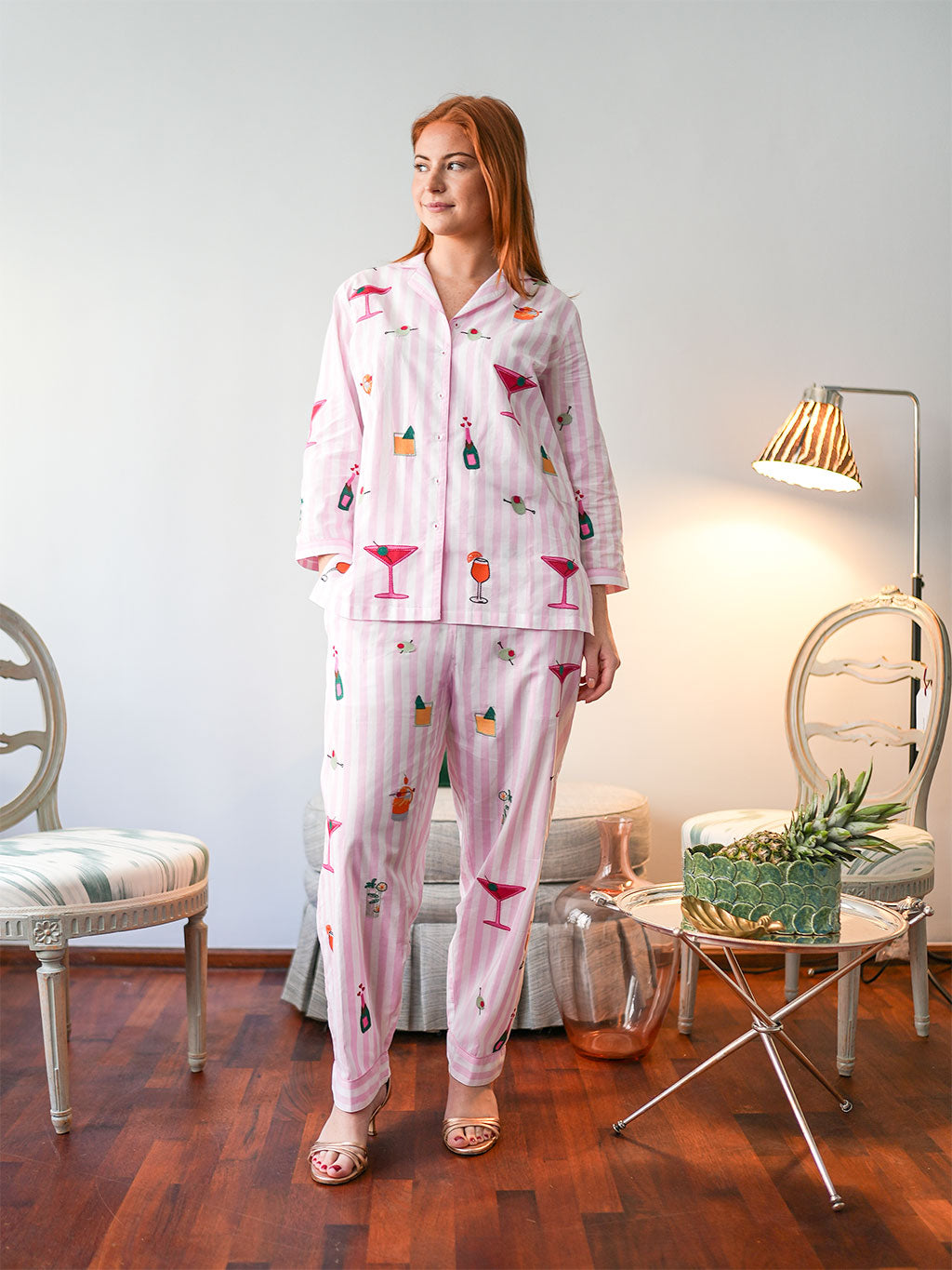 Happy Hour on Rose Stripes Pyjama Long
