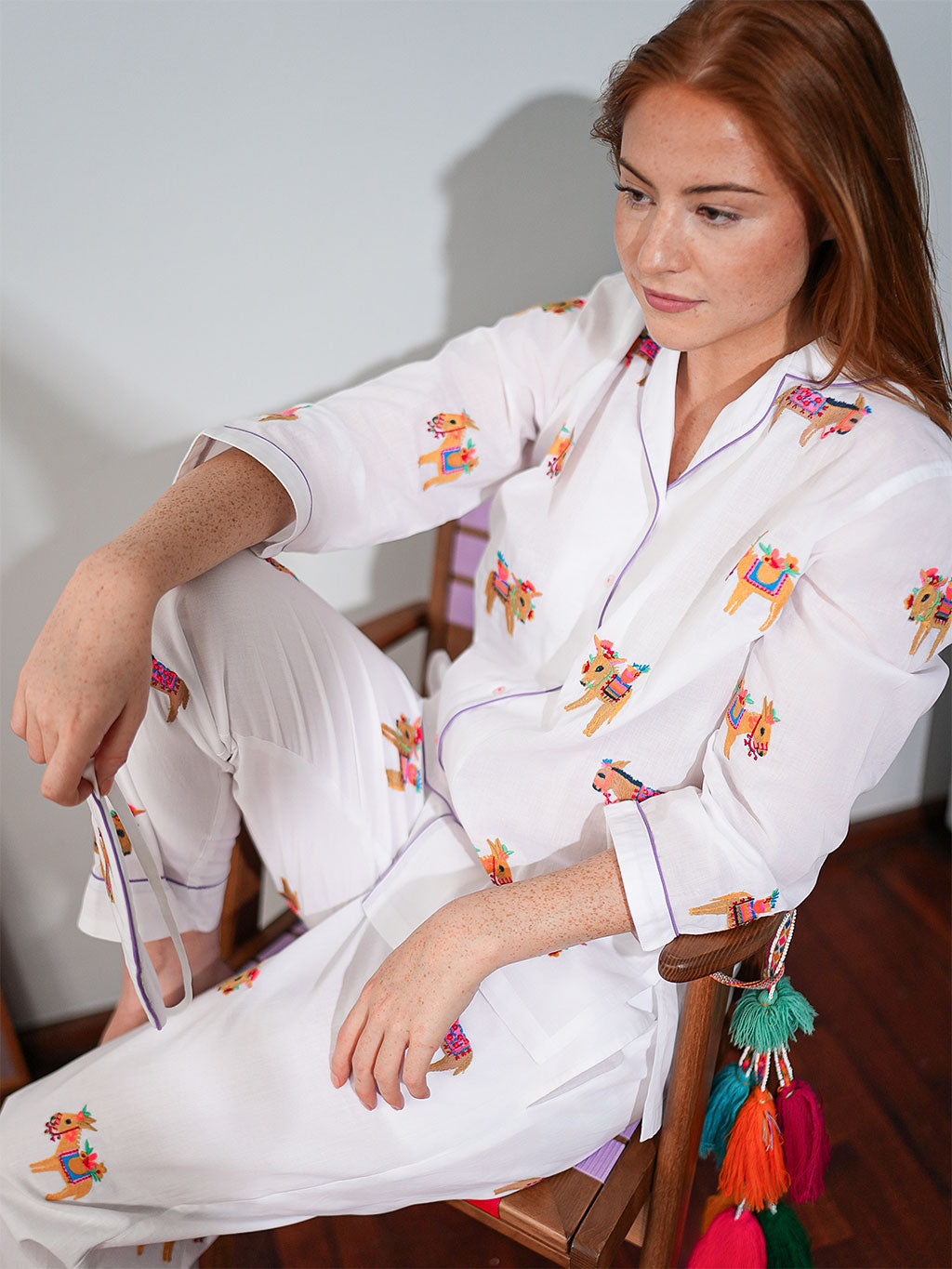 Donkeys on White Pyjama Long