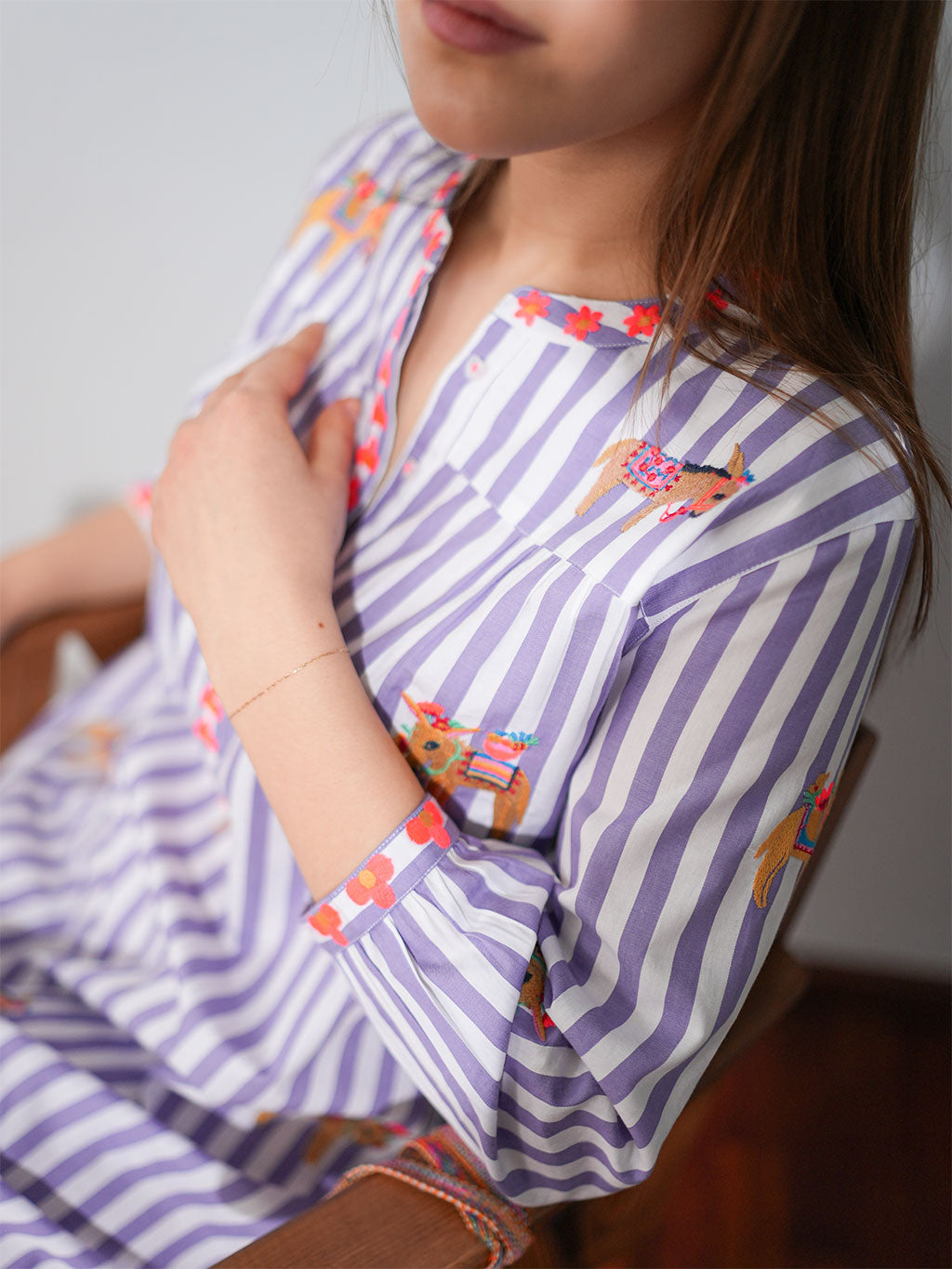 Donkeys on Purple Stripes Nightgown