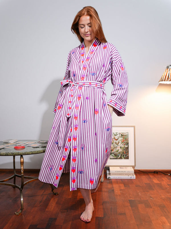 Magic on Burgundy Stripes Kimono