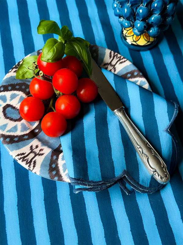 Lori x NIMO limited Tablecloth Blue Stripes