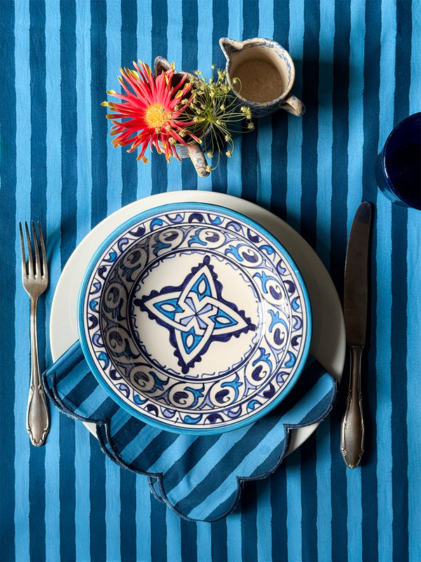 Lori x NIMO limited Tablecloth Blue Stripes