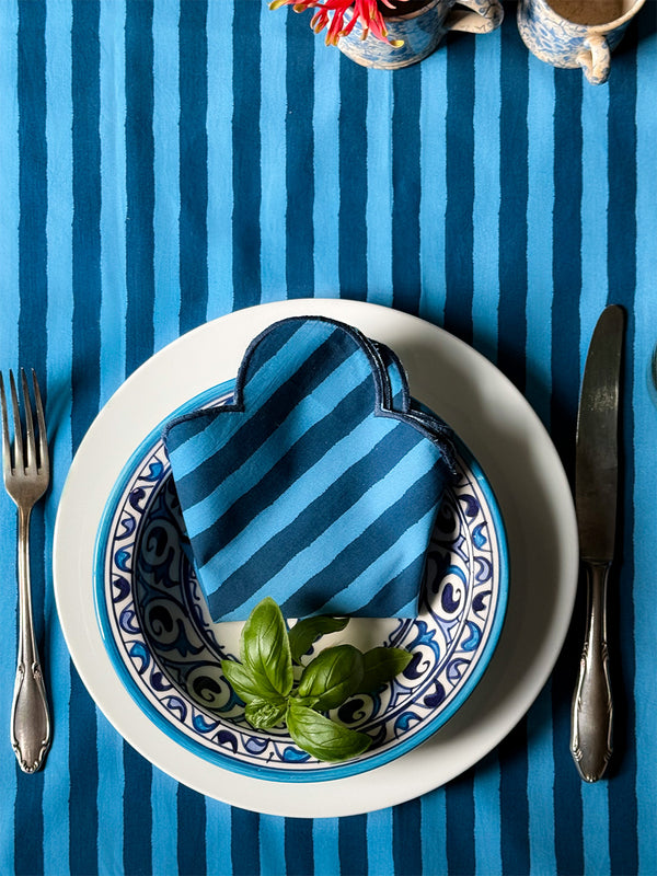 Lori x NIMO limited Tablecloth Blue Stripes