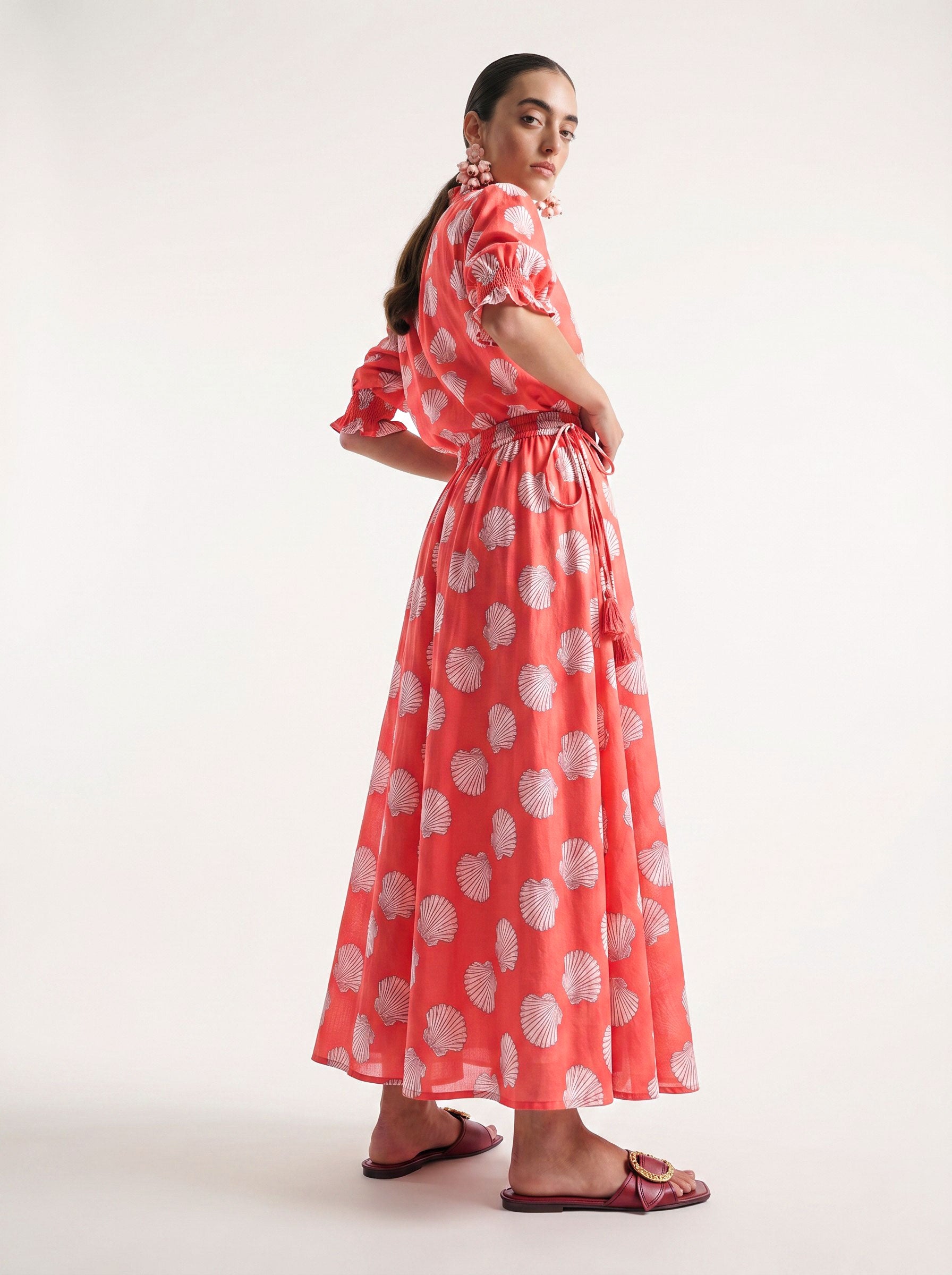 Vanilla Skirt Shells on Red