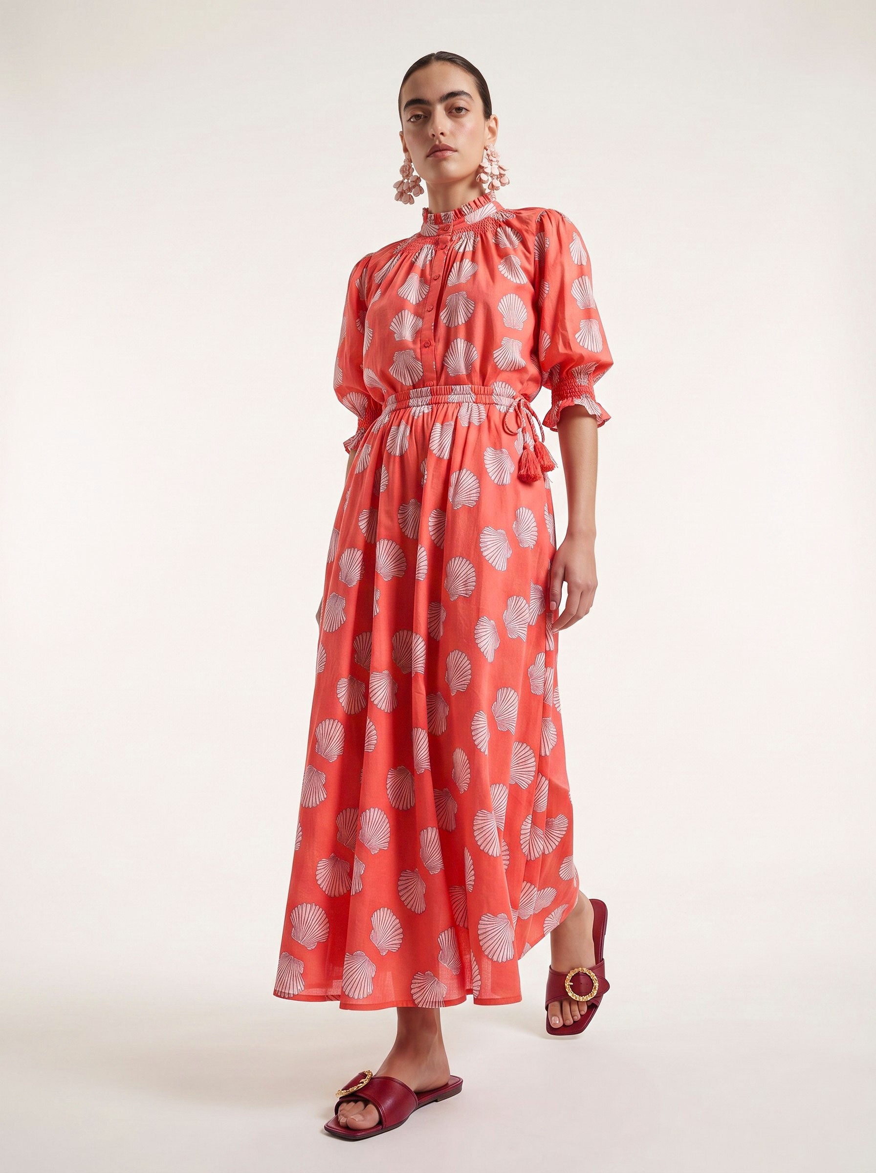 Vanilla Skirt Shells on Red