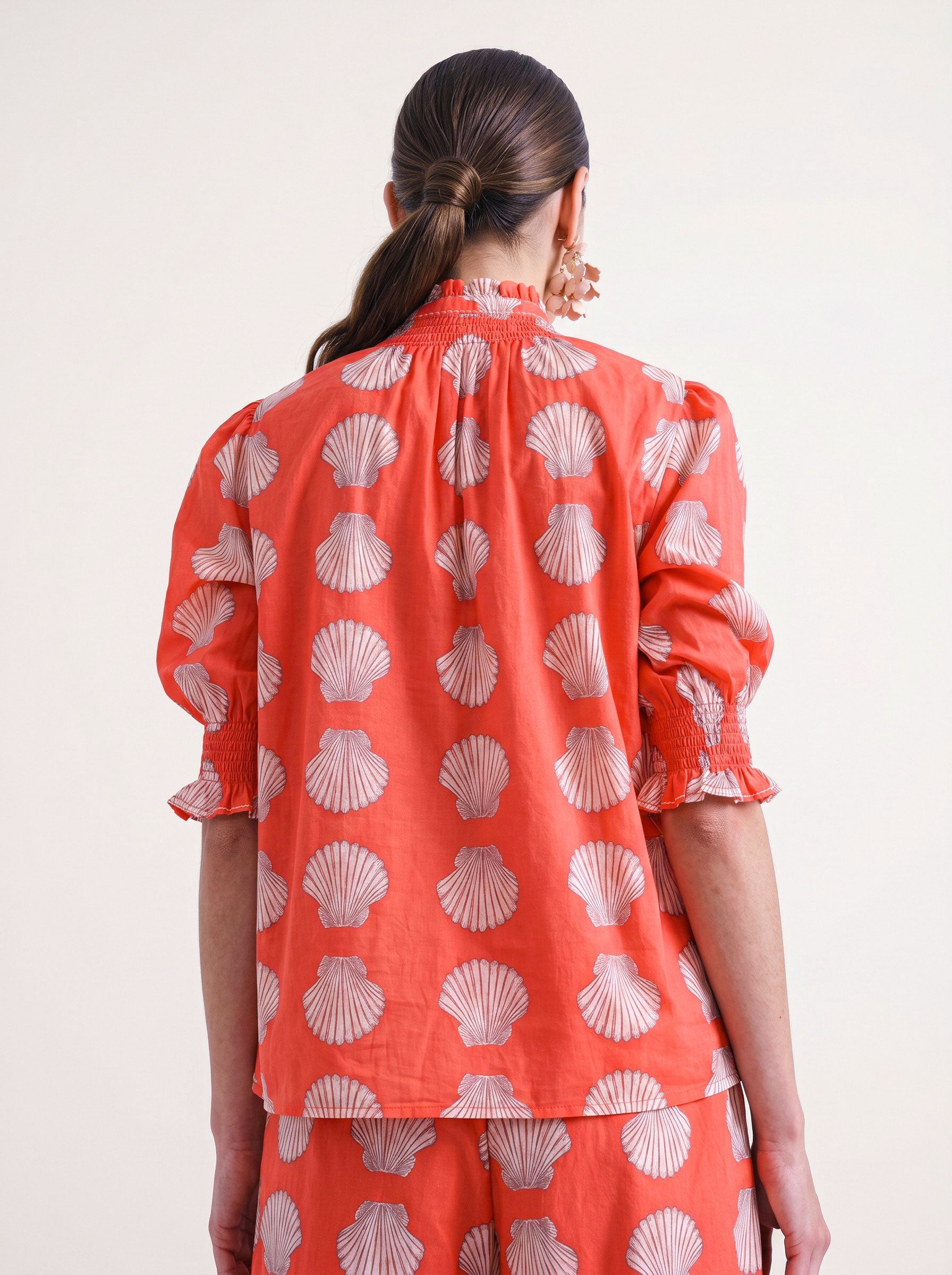 Bergamot Blouse Shells on Red