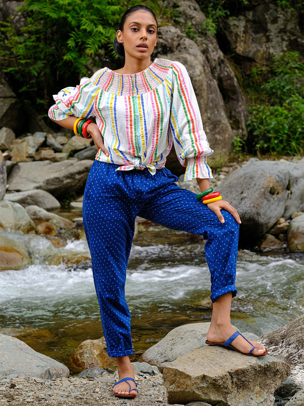 Amber Pants Dotty Blue