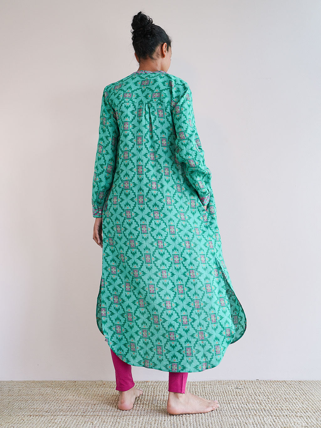 Turquoise Kaftan Ikat Green