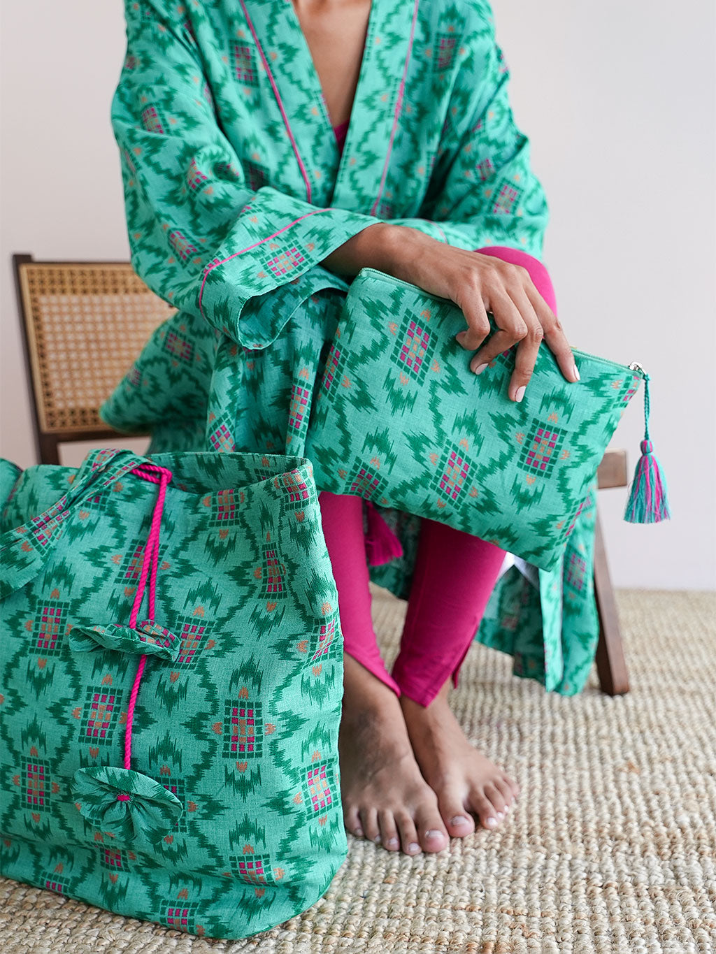 Ortiga Bag Ikat Green