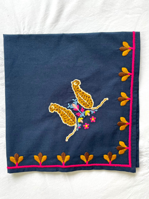 Napkin Multi Leo Embroidery on Navy